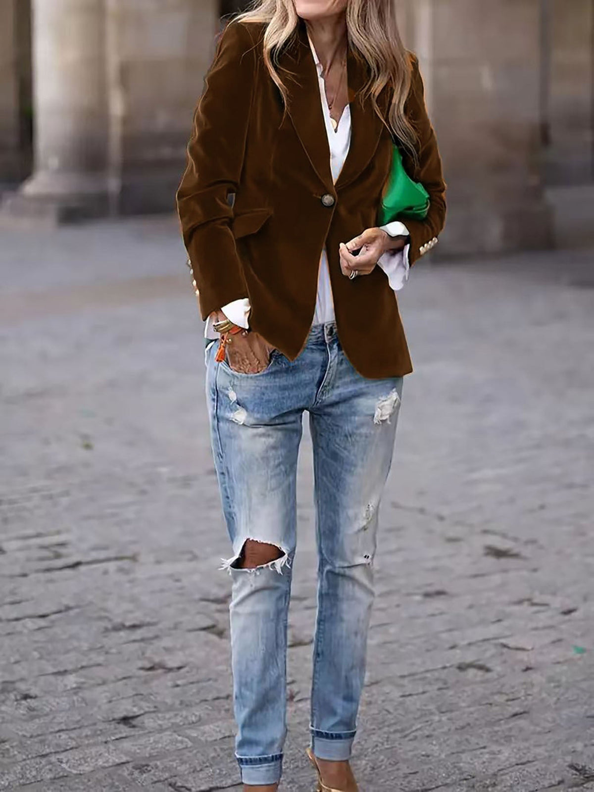 Anna | Women's Fitted Velvet Blazer