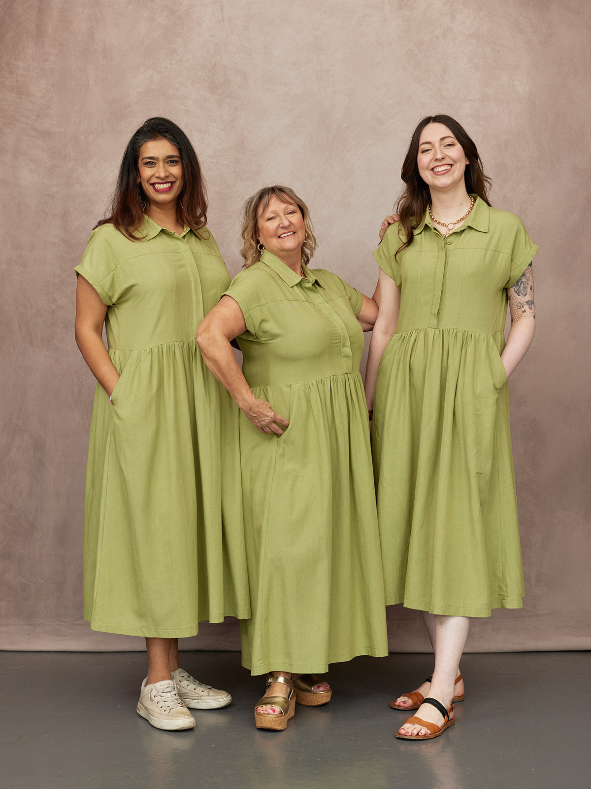 Rhiona Linen Shirt Dress - Olive