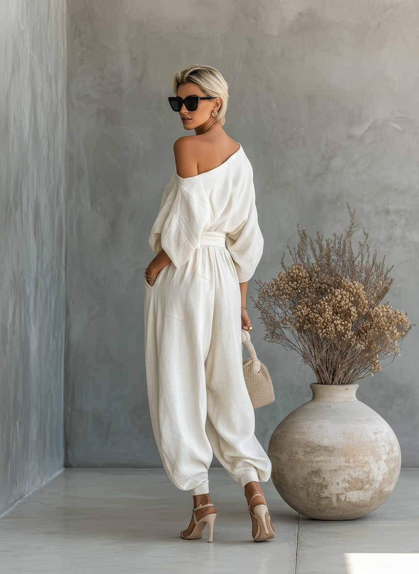 Serena | Off-Shoulder Linen Set