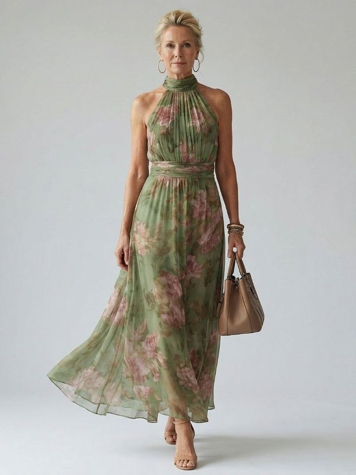 Céliane | Gathered Halter Midi Dress