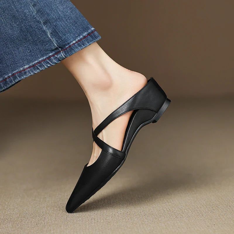 Aluna Genuine Leather Mules