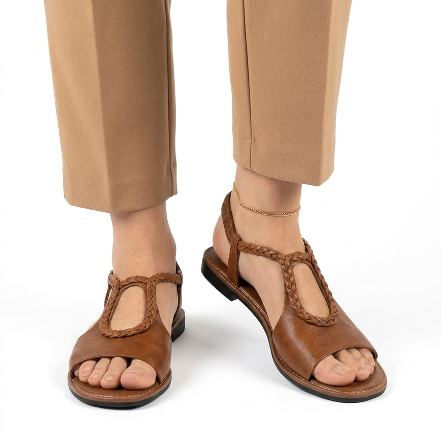 Bianca™ | Comfortable Everyday Braided Leather Sandals