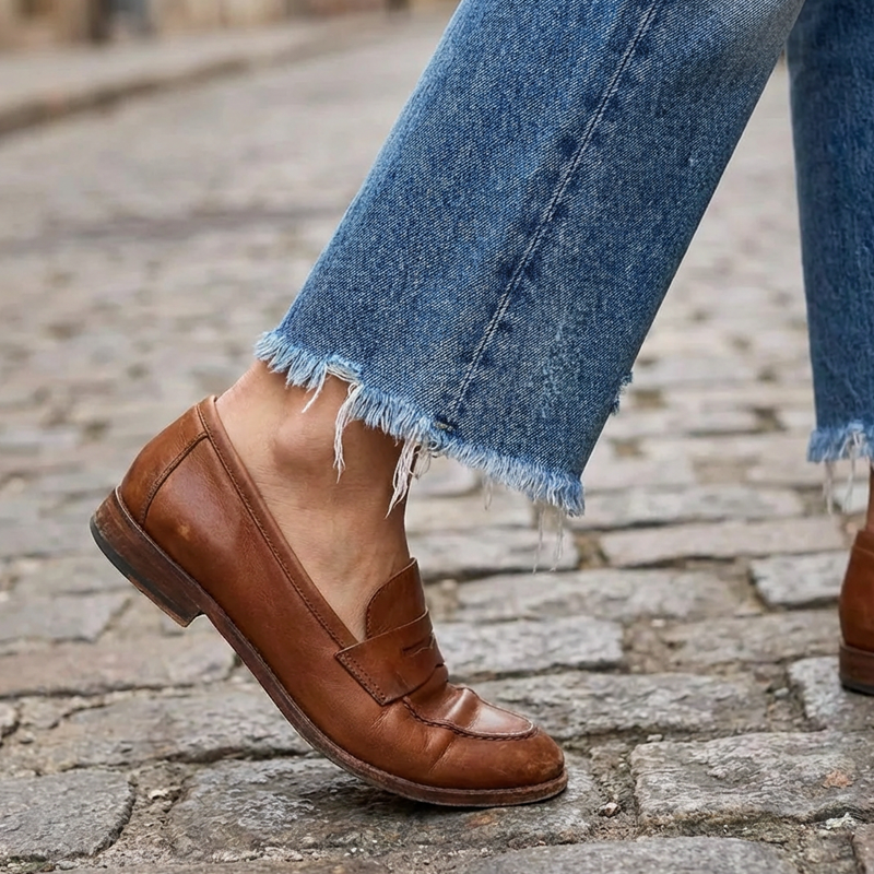 Aberjean | Retro Cropped Straight Jeans